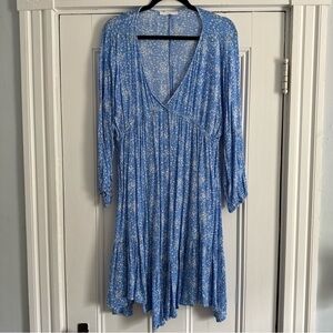 Ces Femme Blue Floral Mini Dress